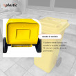 Bidone carrellato monocolore 240 litri per raccolta differenziata