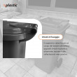 Bidone carrellato monocolore 240 litri per raccolta differenziata