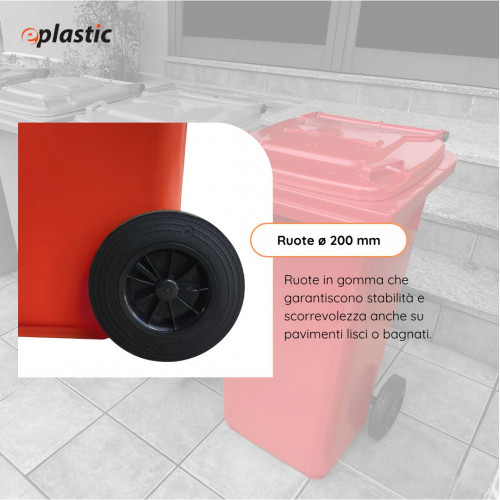 Bidone carrellato monocolore 240 litri per...