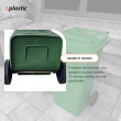 Bidone carrellato monocolore 240 litri per raccolta differenziata