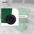 Bidone carrellato monocolore 240 litri per raccolta differenziata