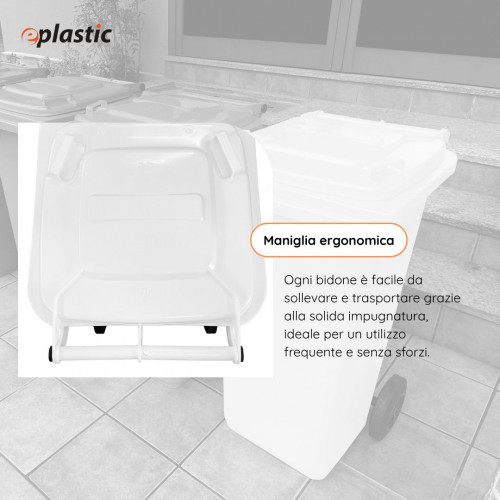 Bidone carrellato monocolore 120 litri per...