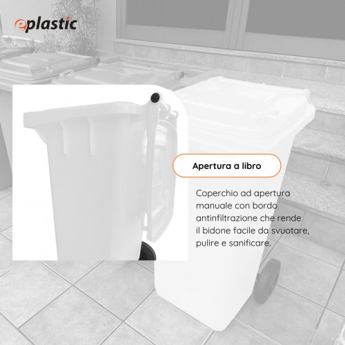 Bidone carrellato monocolore 120 litri per...