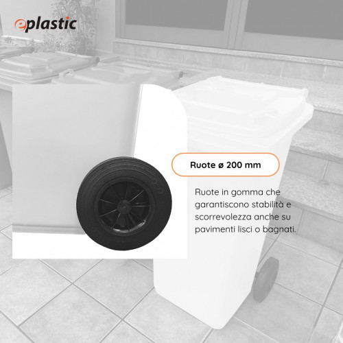 Bidone carrellato monocolore 120 litri per...