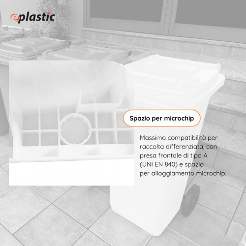 Bidone carrellato monocolore 120 litri per...