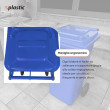 Bidone carrellato monocolore 120 litri per raccolta differenziata