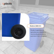 Bidone carrellato monocolore 120 litri per raccolta differenziata