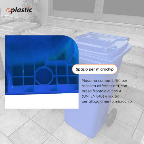 Bidone carrellato monocolore 120 litri per...