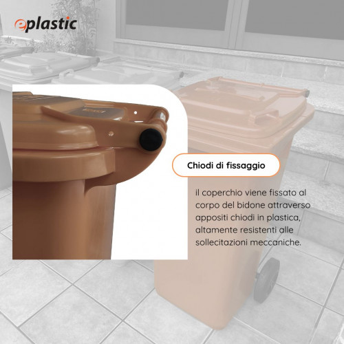 Bidone carrellato monocolore 120 litri per...