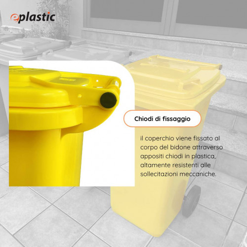 Bidone carrellato monocolore 120 litri per...