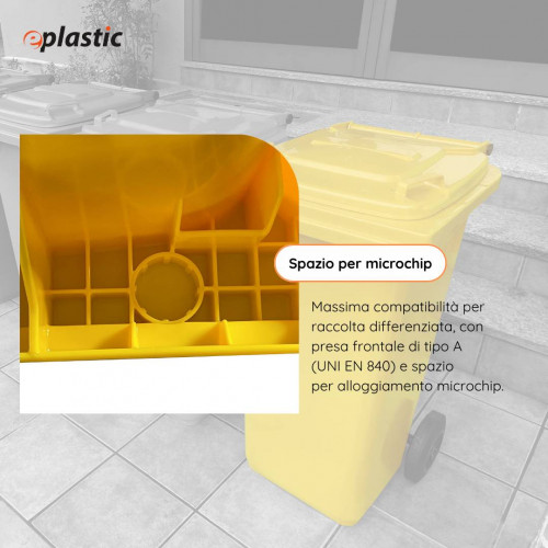 Bidone carrellato monocolore 120 litri per...