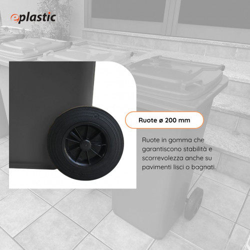 Bidone carrellato monocolore 120 litri per...