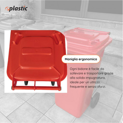 Bidone carrellato monocolore 120 litri per...