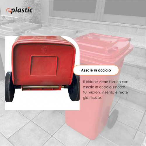 Bidone carrellato monocolore 120 litri per...