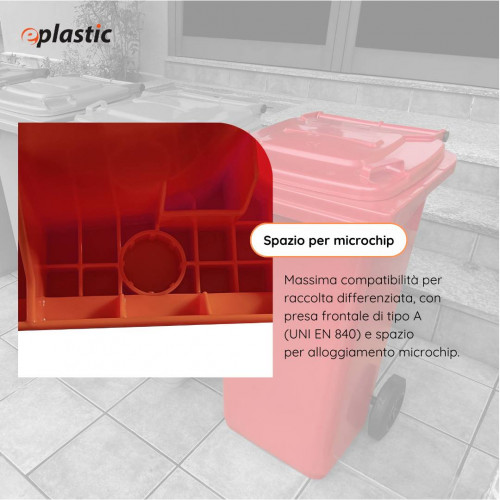 Bidone carrellato monocolore 120 litri per...