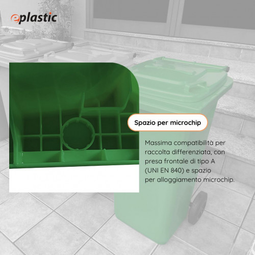 Bidone carrellato monocolore 120 litri per...