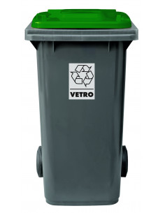 Bidone carrellato bicolor 240 litri per raccolta...