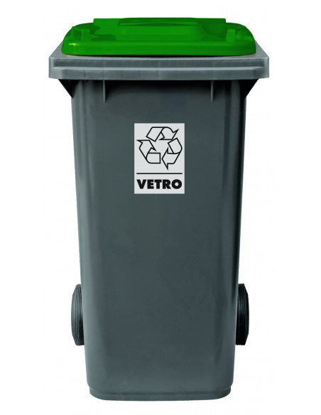 Bidone carrellato bicolor 240 litri per raccolta differenziata