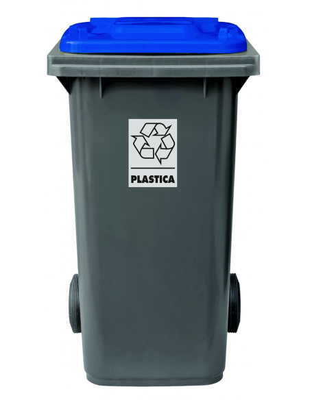 Bidone carrellato bicolor 240 litri per raccolta differenziata