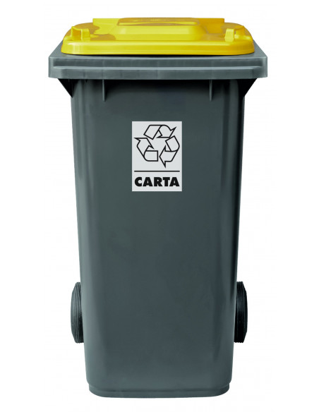 Bidone carrellato bicolor 240 litri per raccolta differenziata