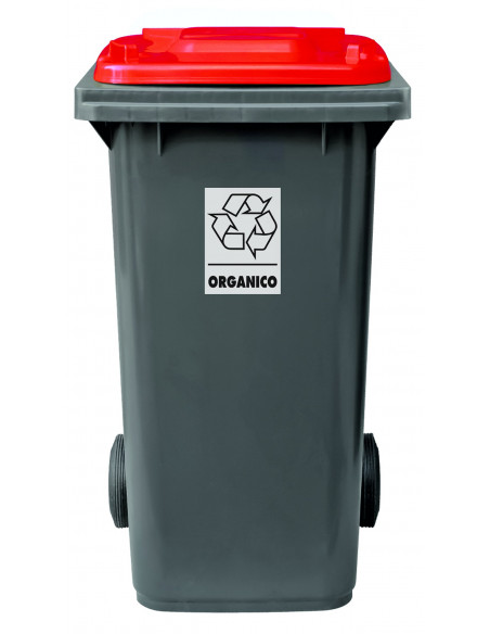 Bidone carrellato bicolor 240 litri per raccolta differenziata