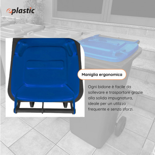 Bidone carrellato bicolor 240 litri per...