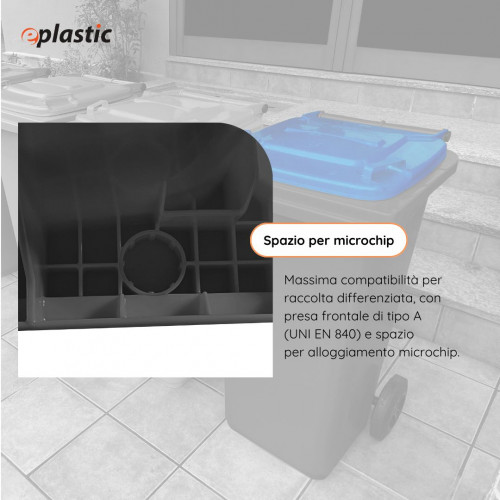 Bidone carrellato bicolor 240 litri per...