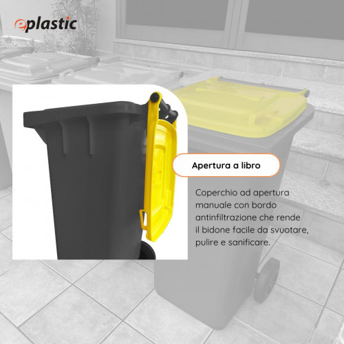 Bidone carrellato bicolor 240 litri per...