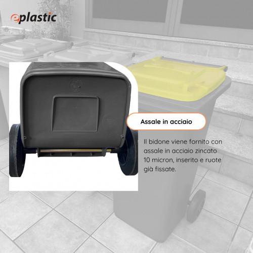 Bidone carrellato bicolor 240 litri per...