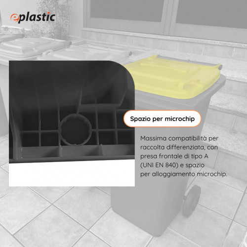 Bidone carrellato bicolor 240 litri per...