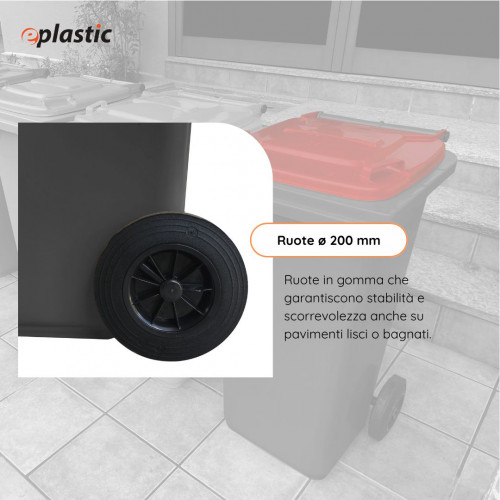 Bidone carrellato bicolor 240 litri per...