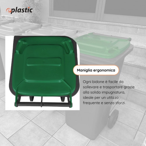 Bidone carrellato bicolor 240 litri per...