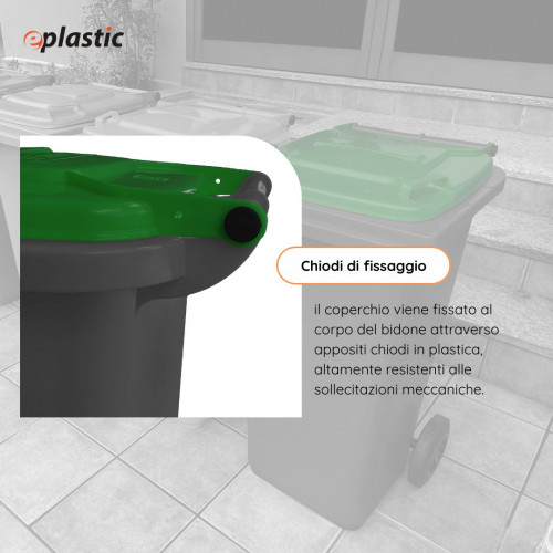 Bidone carrellato bicolor 240 litri per...