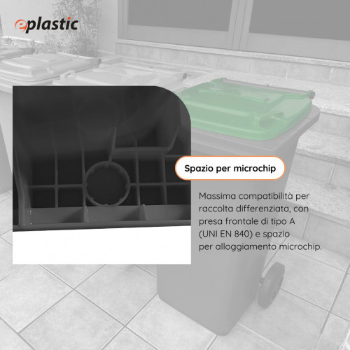 Bidone carrellato bicolor 240 litri per...