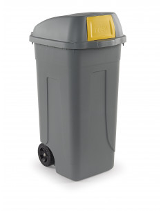 Bidone 100 litri con ruote e coperchio a campana per...