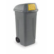 Bidone 100 litri con ruote e coperchio a campana per raccolta differenziata