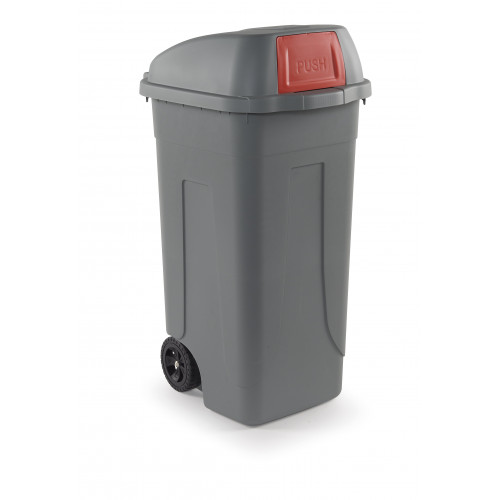 Bidone 100 litri con ruote e coperchio a...