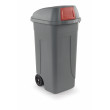 Bidone 100 litri con ruote e coperchio a campana per raccolta differenziata