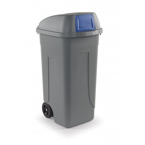 Bidone 100 litri con ruote e coperchio a...