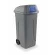 Bidone 100 litri con ruote e coperchio a campana per raccolta differenziata