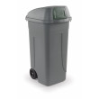Bidone 100 litri con ruote e coperchio a campana per raccolta differenziata