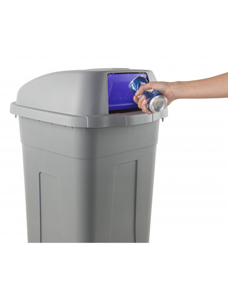 Bidone 100 litri con ruote e coperchio a campana per raccolta differenziata