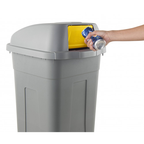 Bidone 100 litri con ruote e coperchio a...