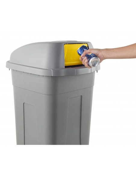 Bidone 100 litri con ruote e coperchio a campana per raccolta differenziata