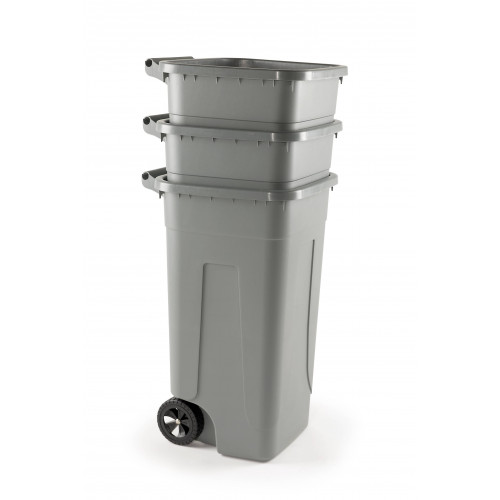 Bidone 100 litri con ruote e coperchio a...