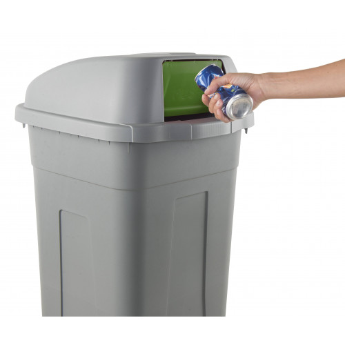 Bidone 100 litri con ruote e coperchio a...