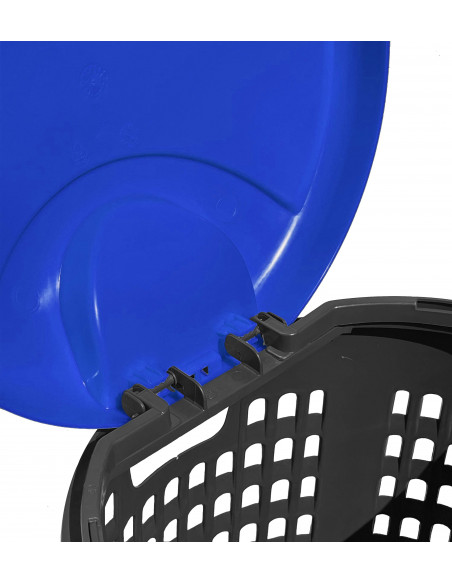 Trespolo bicolor portasacco 110 litri con fondo grigio e coperchio colorato per raccolta differenziata