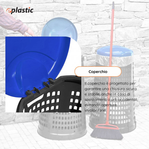 Trespolo bicolor portasacco 110 litri con fondo...