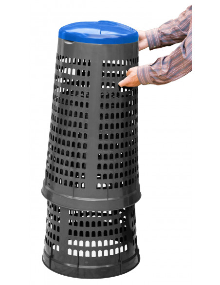 Trespolo bicolor portasacco 110 litri con fondo grigio e coperchio colorato per raccolta differenziata