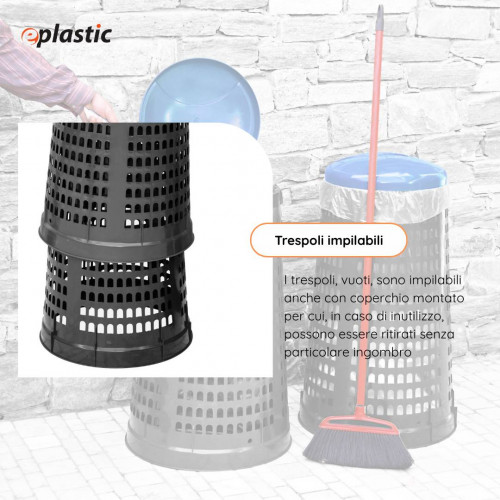 Trespolo bicolor portasacco 110 litri con fondo...